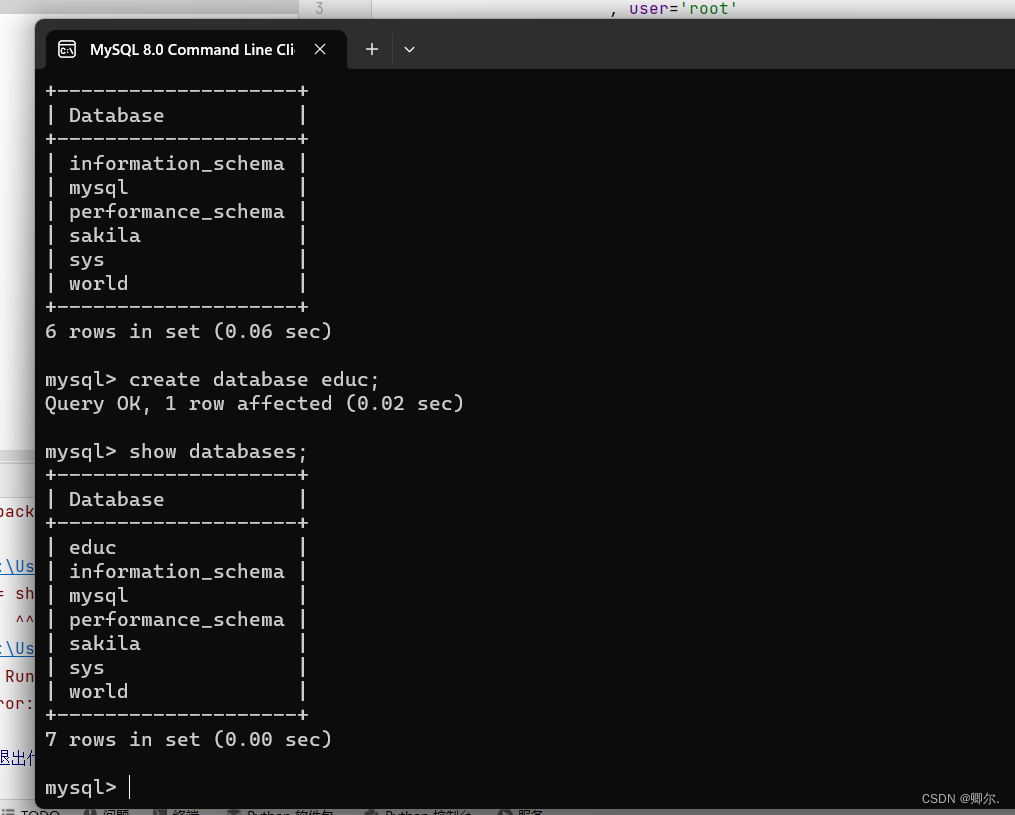 用python语言连接MYSQL_卿尔.的博客-CSDN博客