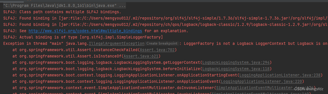 LoggerFactory is not a Logback LoggerContext but Logback is on the classpath