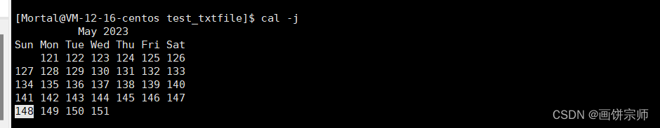 Linux :: 时间日历指令【3】：cal 指令：查询当日是今年的第几天、输出当前月历、指定月历、输出当前年历、指定年历
