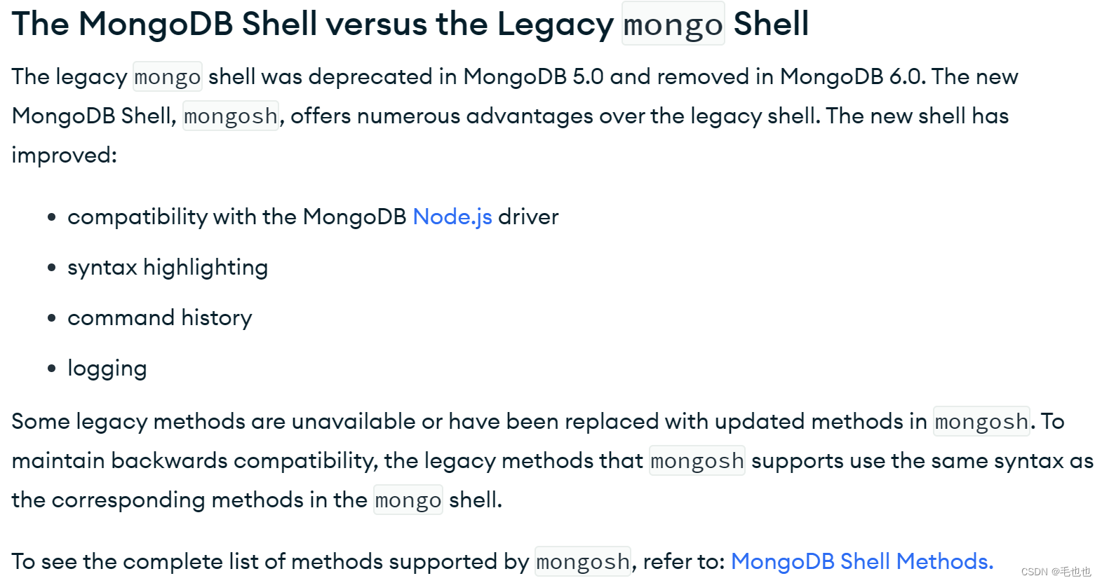 https://www.mongodb.com/docs/mongodb-shell/#the-mdb-shell-versus-the-legacy-mongo-shell