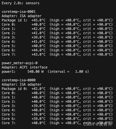 linux实时显示CPU温度