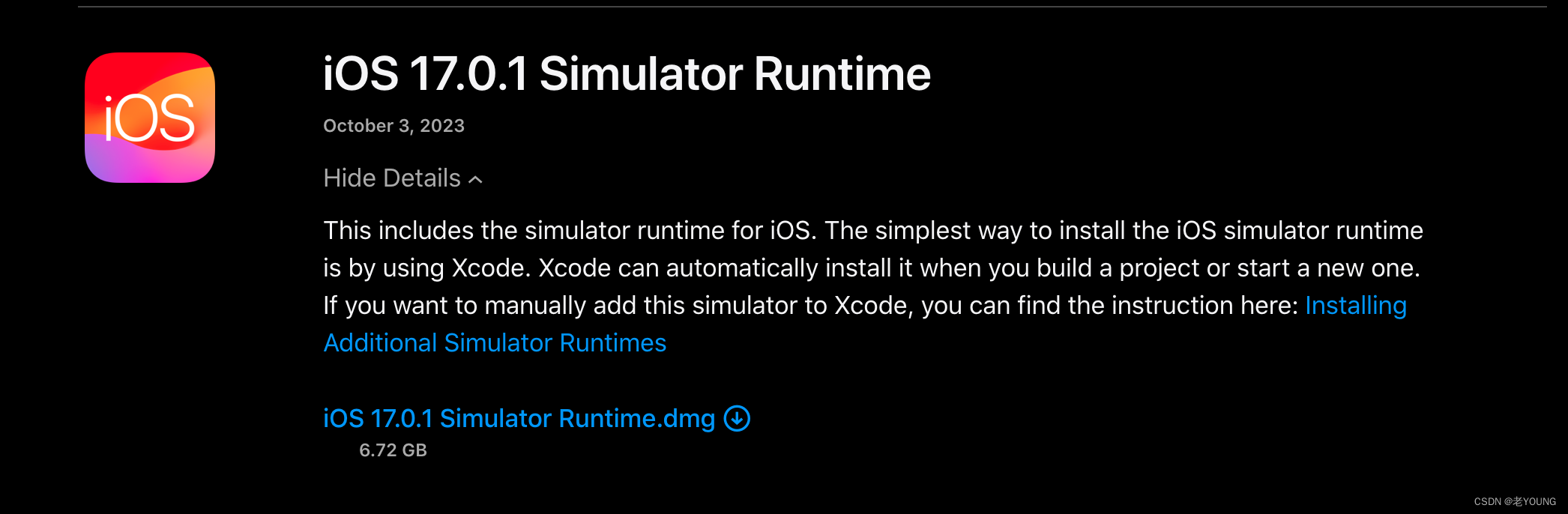 iOS17.0.1 Simulator Runtime