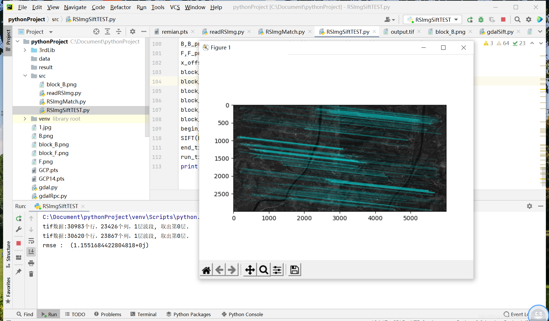 (Python)Gdal与Opencv遥感影像Sift匹配+RANSAC筛选并计算匹配RMSE精度_python sift ransac-CSDN博客