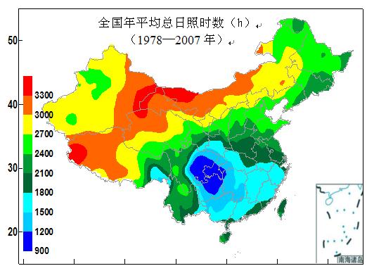 全国日照时数空间分布数据/月度降雨量分布/月均气温分布