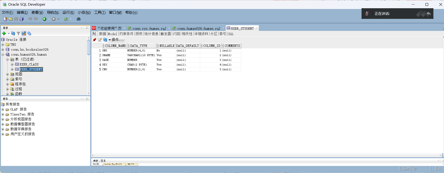 【Oracle 实验 实验4 Oracle数据库模式对象管理】