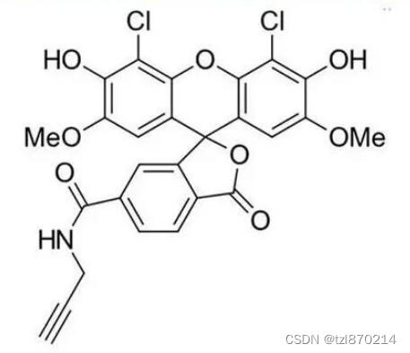 JOE alkyne, 6-isomer可以与许多化合物进行反应，包括醇、酚、胺、羧酸等