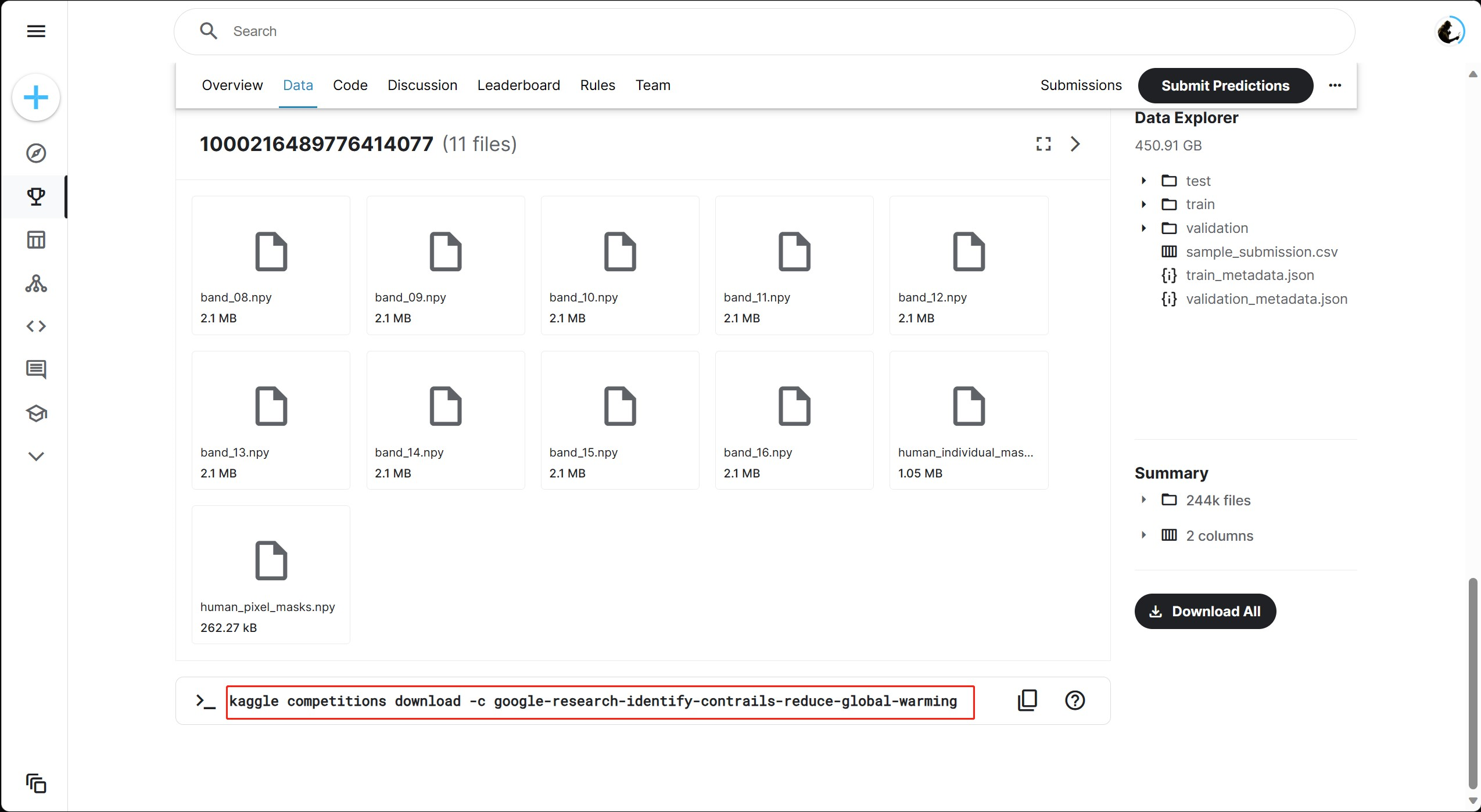 【Kaggle】Kaggle数据集如何使用命令语句下载？