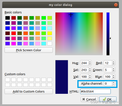 Qt应用开发(基础篇)——颜色选择器 QColorDialog