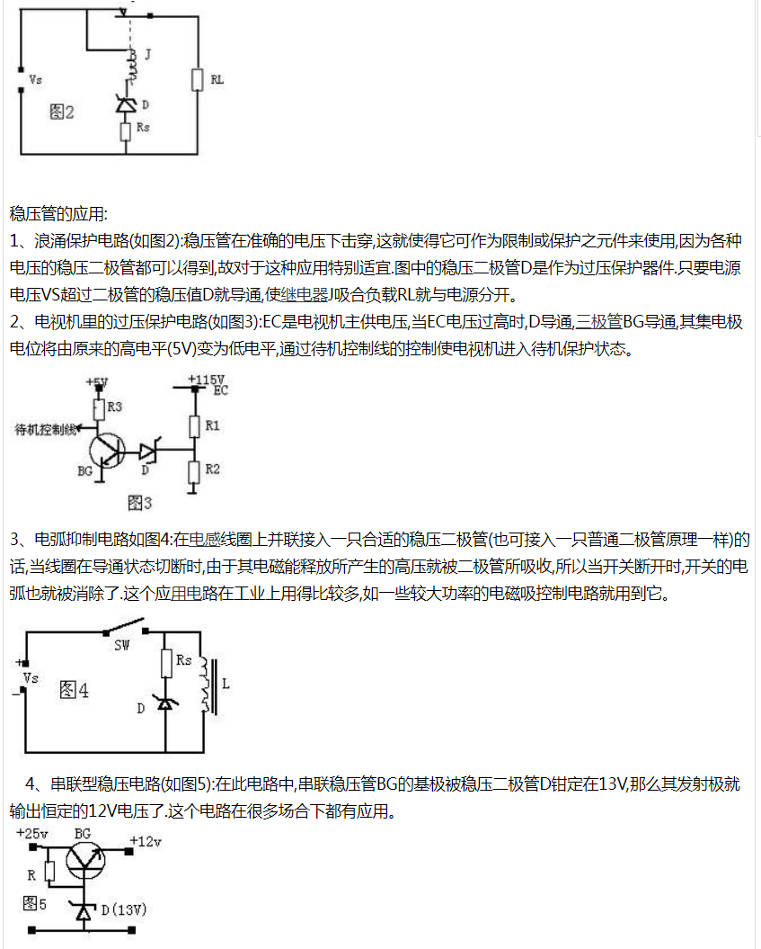 稳压二极管相关知识点