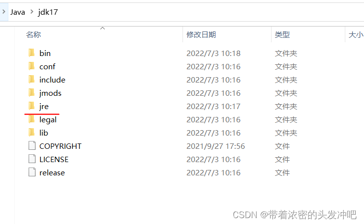 最终的jdk17安装目录如图