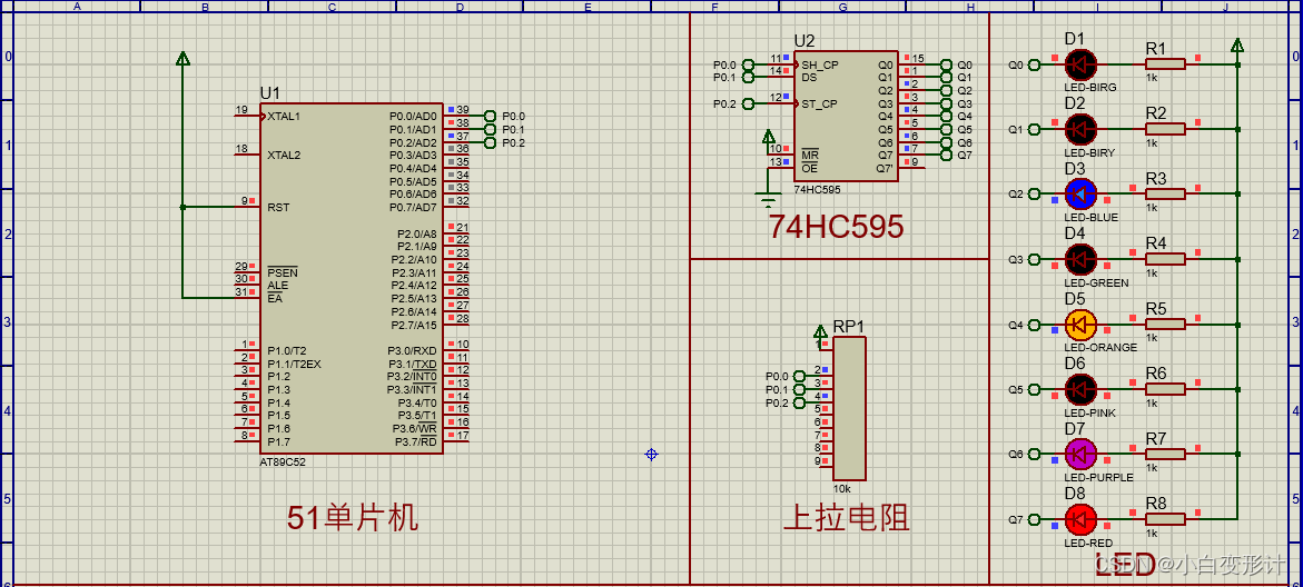 51单片机——74HC595的应用（SPI实践）