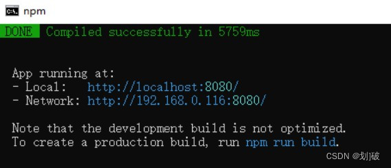 Figure 1: Running the Vue project