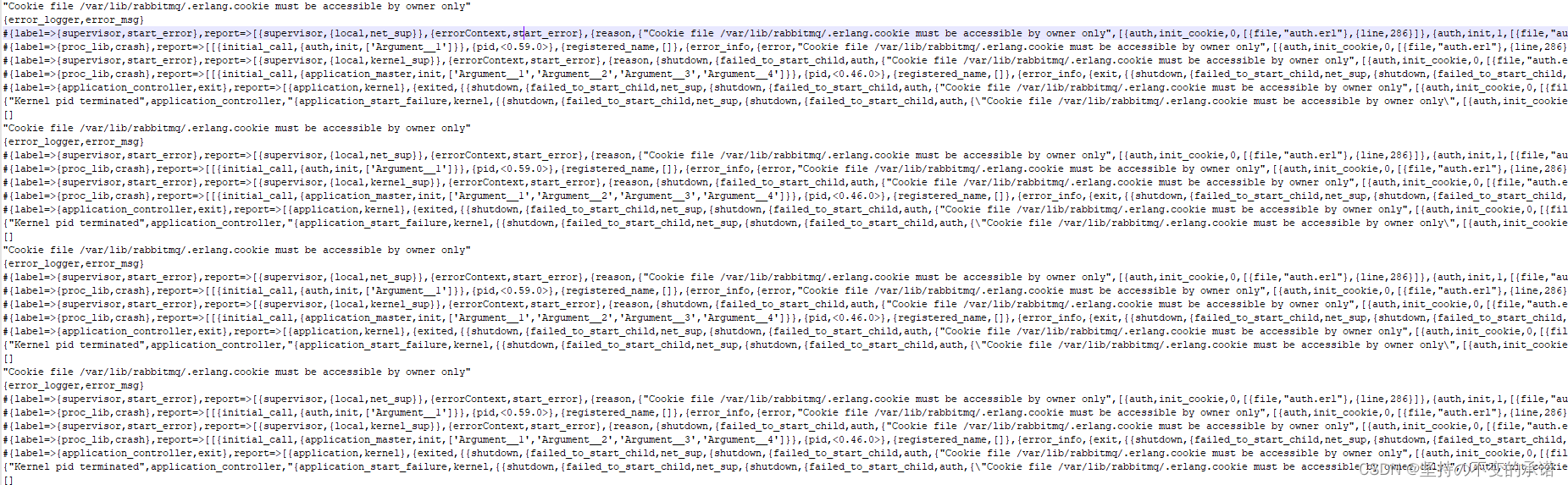 记一次以docker容器运行的rabbitmq报错：[error]“Cookie file /var/lib/rabbitmq/.erlang