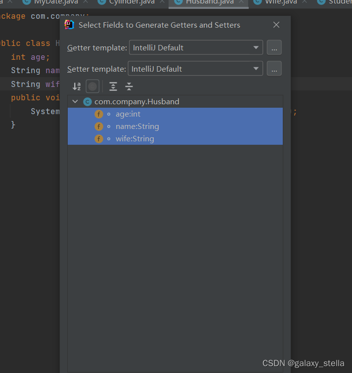Java类中的get,set方法的快捷设置_java有没有快捷方法给所有属性set值-CSDN博客