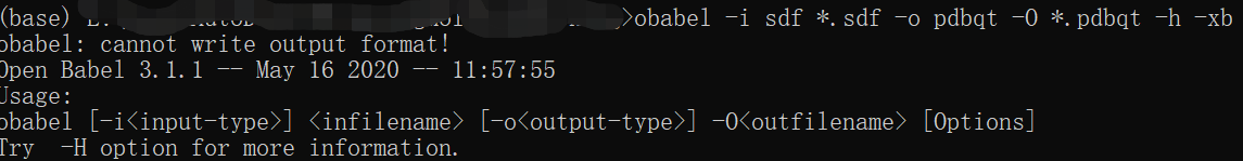 obabel遇到问题