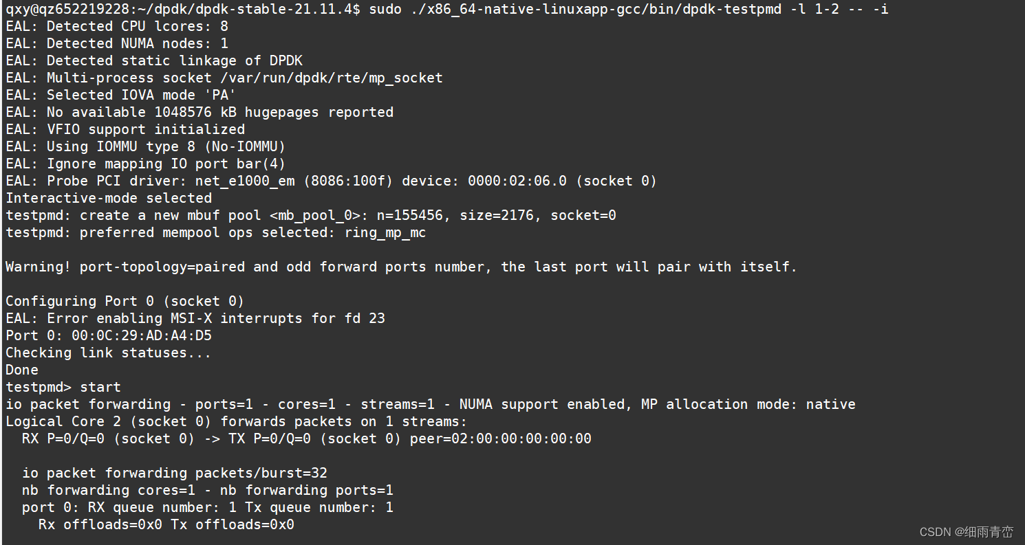 dpdk21.11 编译（meson+ninja）及VFIO模块的加载和运行