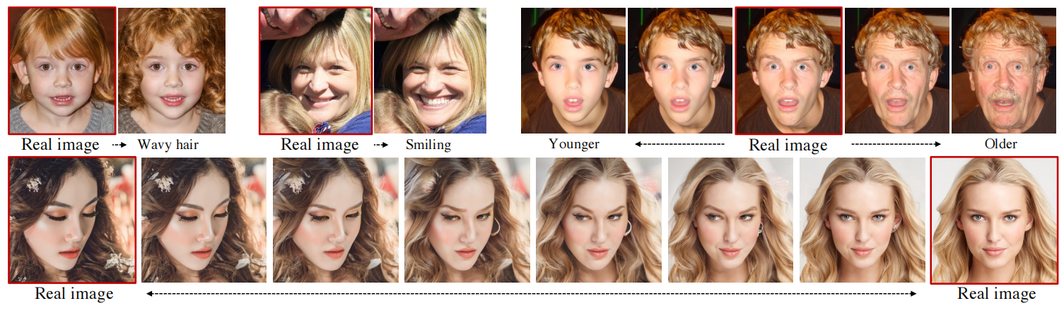 Figure 1. Attribute manipulation and interpolation on real images. 