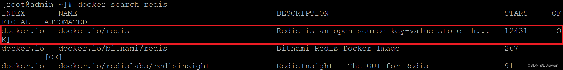 Redis镜像搜索