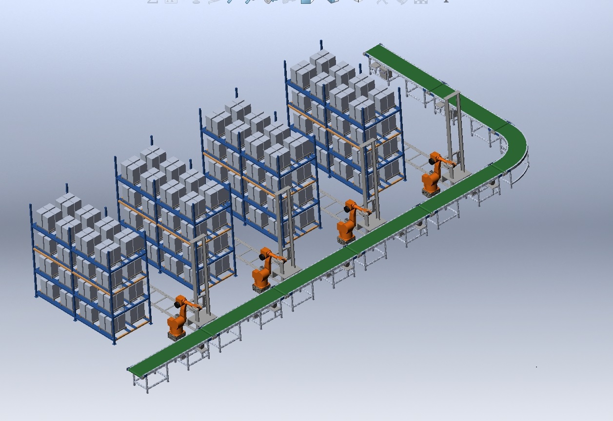 共5套立体仓库堆垛机三维模型sw打开有零部件模型有装配体模型有堆垛
