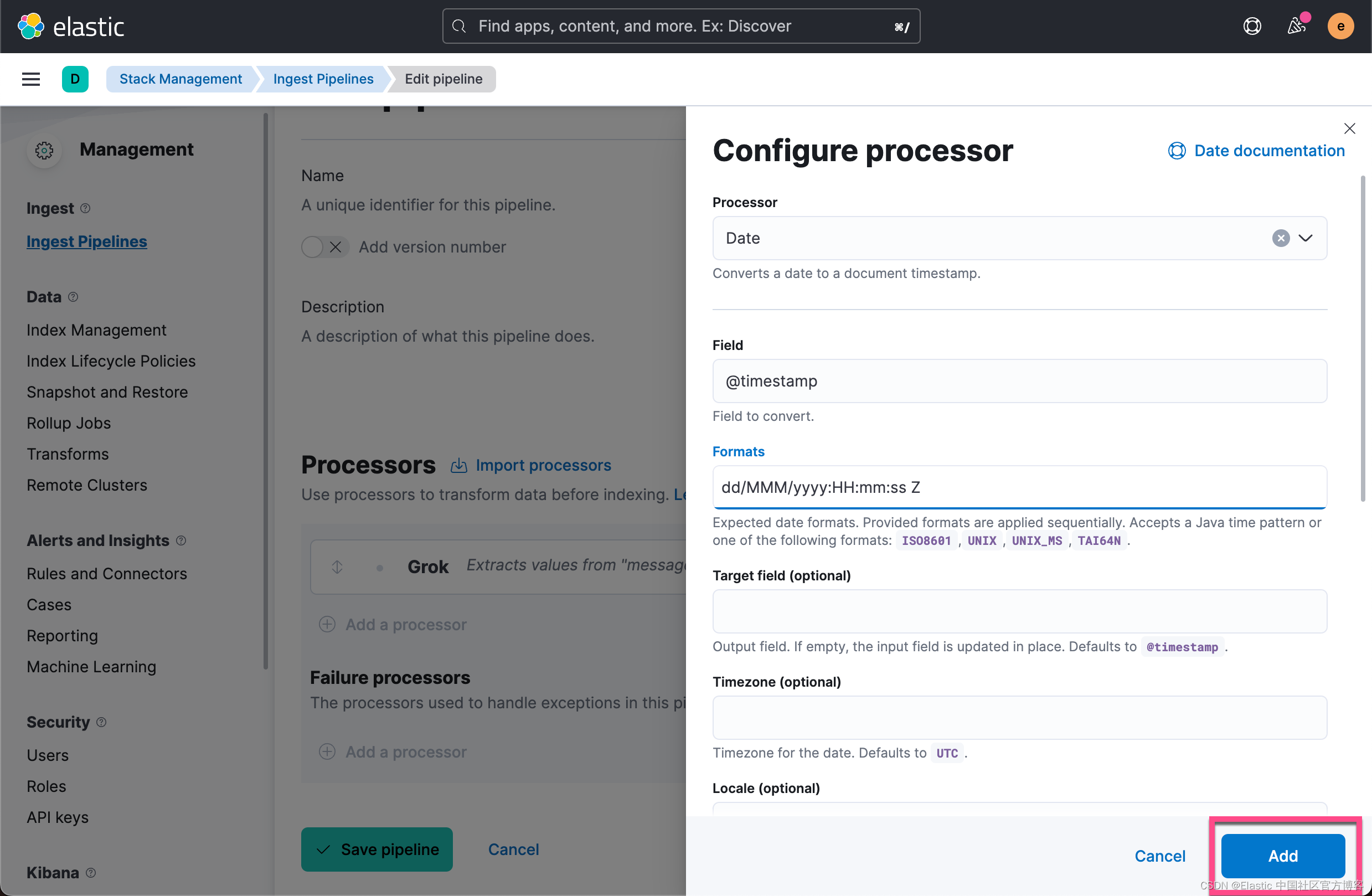 Elasticsearch：ingest Pipeline 使用示例 - 解析常用日志格式_pipeline 邮件内容 日志-CSDN博客