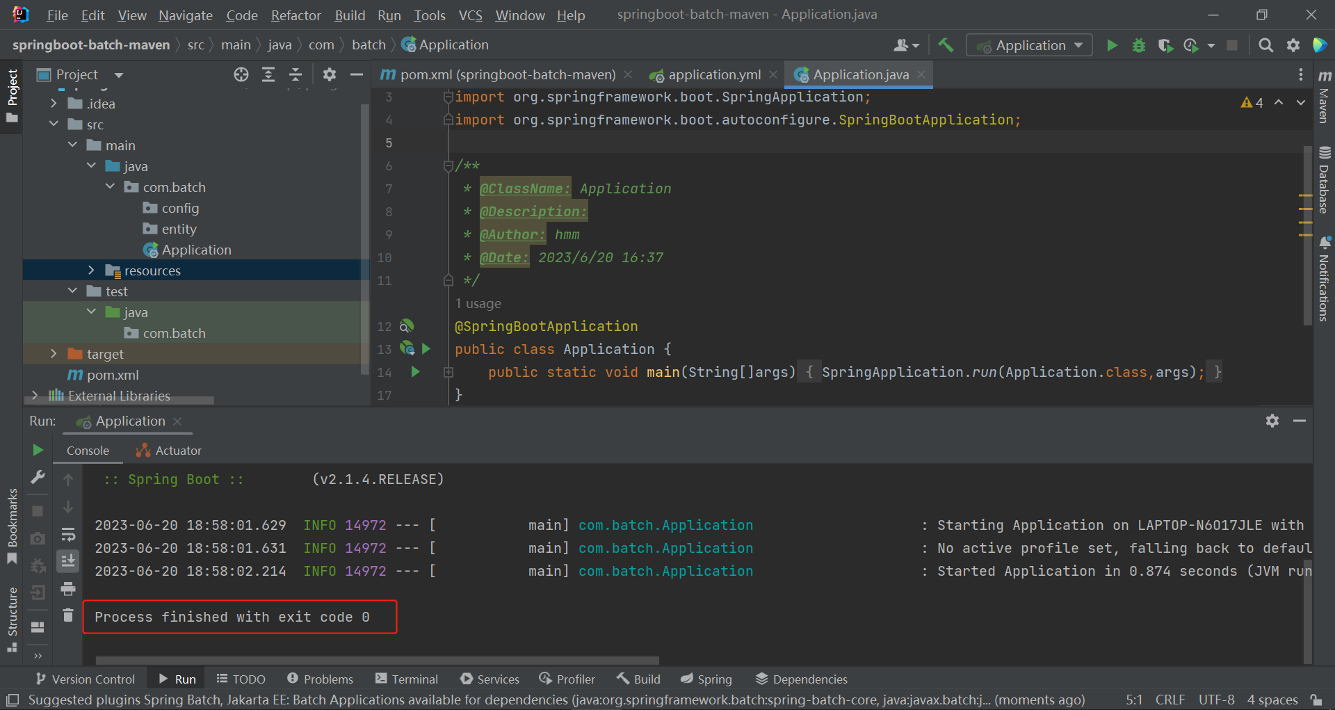 IDEA启动报错：Process finished with exit code 0