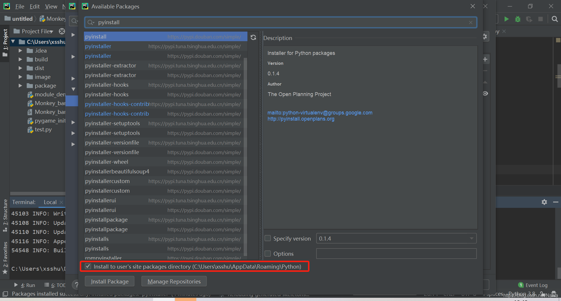 【小技巧】pycharm 安装pyinstaller 库生成.exe文件时,提示“ pyinstaller 不是内部或外部命令 ...