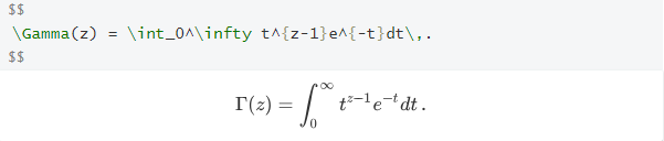 Markdown数学公式