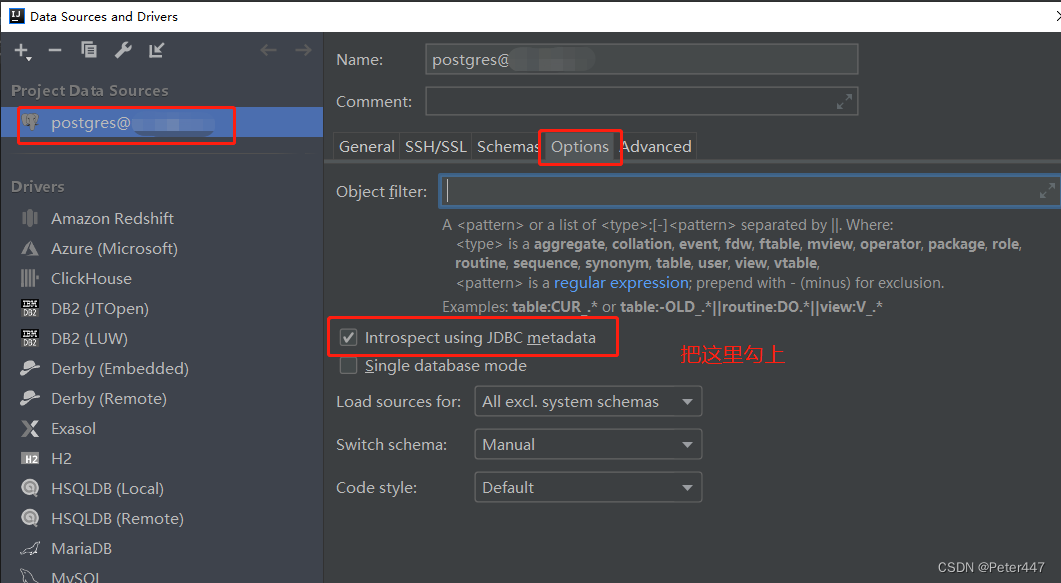 Error encountered when performing Introspect database postgres schema