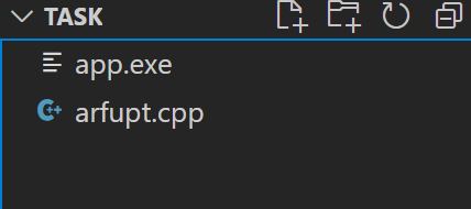 可以看到arfupt.cpp生成了app.exe