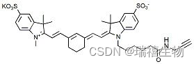 不同应用选择荧光染料 -CY7 ALK脂溶性Sulfo-Cyanine7 alkyne 结构式应用