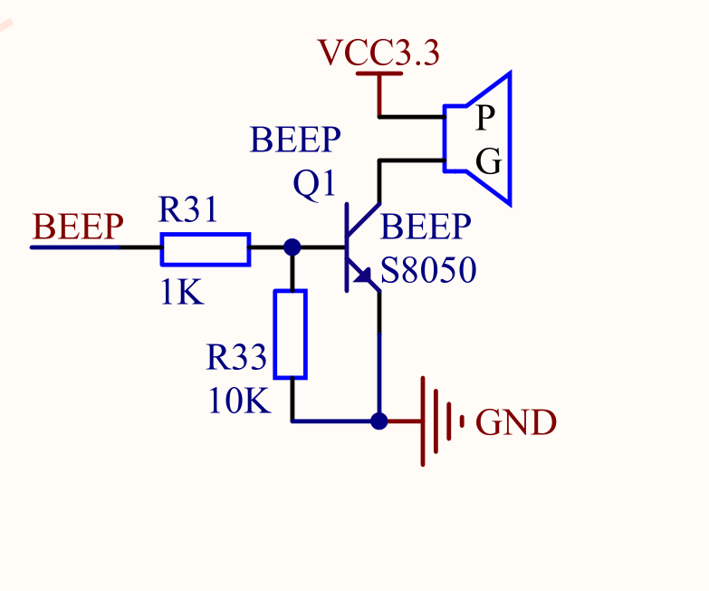 蜂鸣器的连接电路如果单纯的用stm32的引脚驱动蜂鸣器,肯定驱动不开