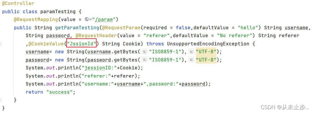 解决Missing cookie ‘JssionId‘ for method parameter of type String问题