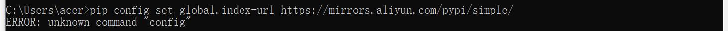 unknown command "config"