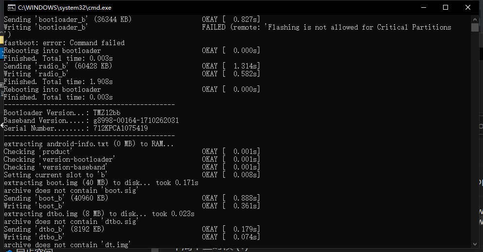 Fart_8.1.0_r1 线刷报错 Checking ‘version-bootloader‘ FAILED_flashing Is Not ...