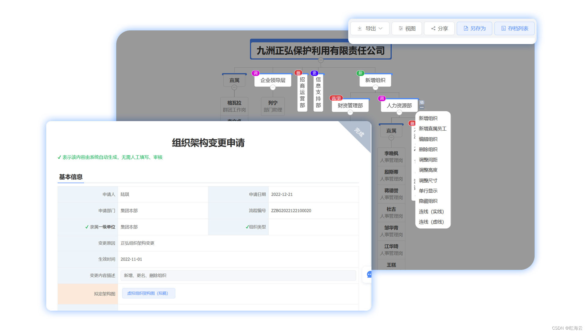 企业组织管理神器：红海云可视化组织管理功能深度解析