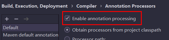 勾选 Enable annotation processing