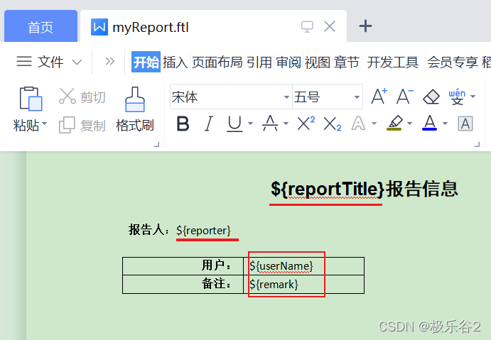 报表变量