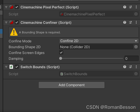 Unity--使用Cinemachine Confiner设置摄像机边界