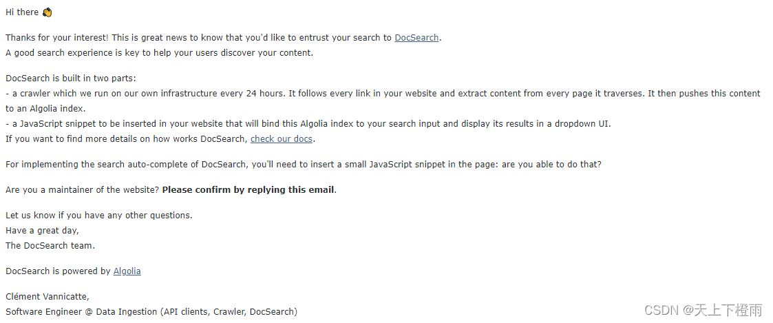 [外链图片转存失败,源站可能有防盗链机制,建议将图片保存下来直接上传(img-dgJ3sVRK-1659097927979)(./images/algolia_docsearch/email1.png)]