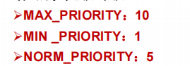 线程优先级的等级：在这里插入图片描述