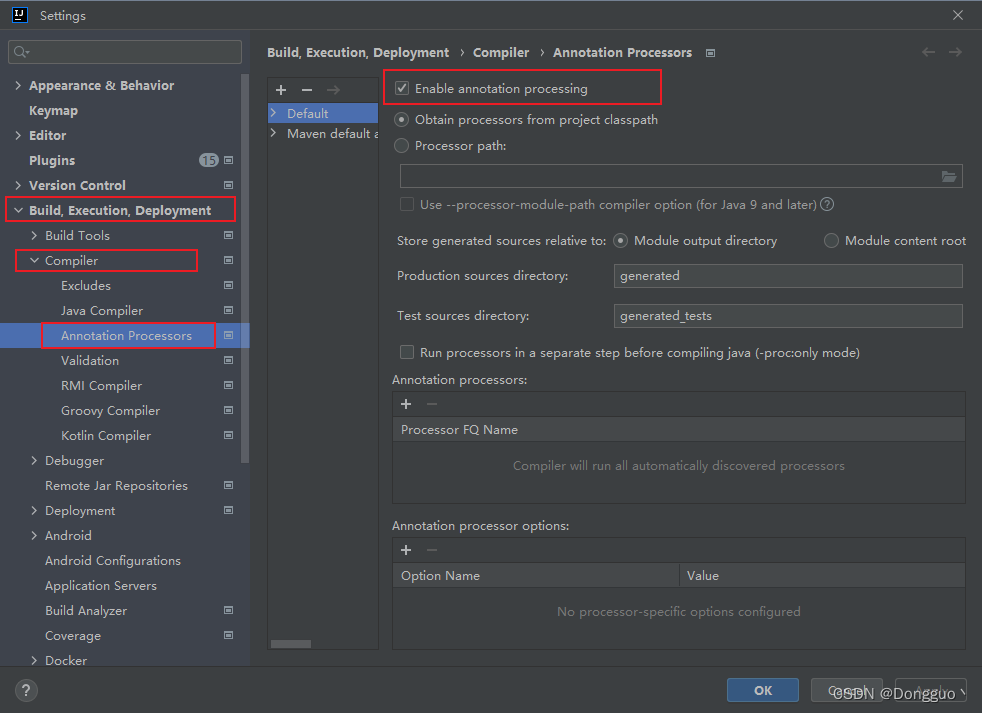 idea运行项目时右下角一直提示Lombok requires enabled annotation processing