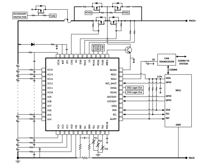 BQ76952应用电路图
