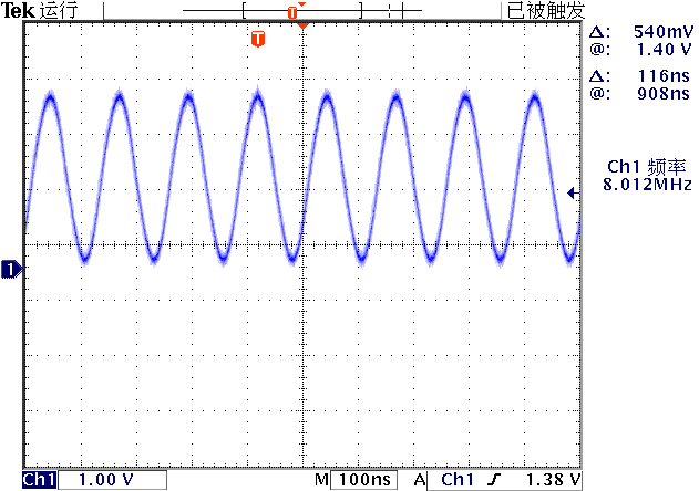 ▲ 图2.2.2 外部晶体上的振荡信号