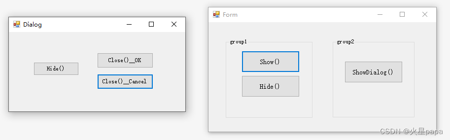 C# 弹出窗口 show()和showdialog()