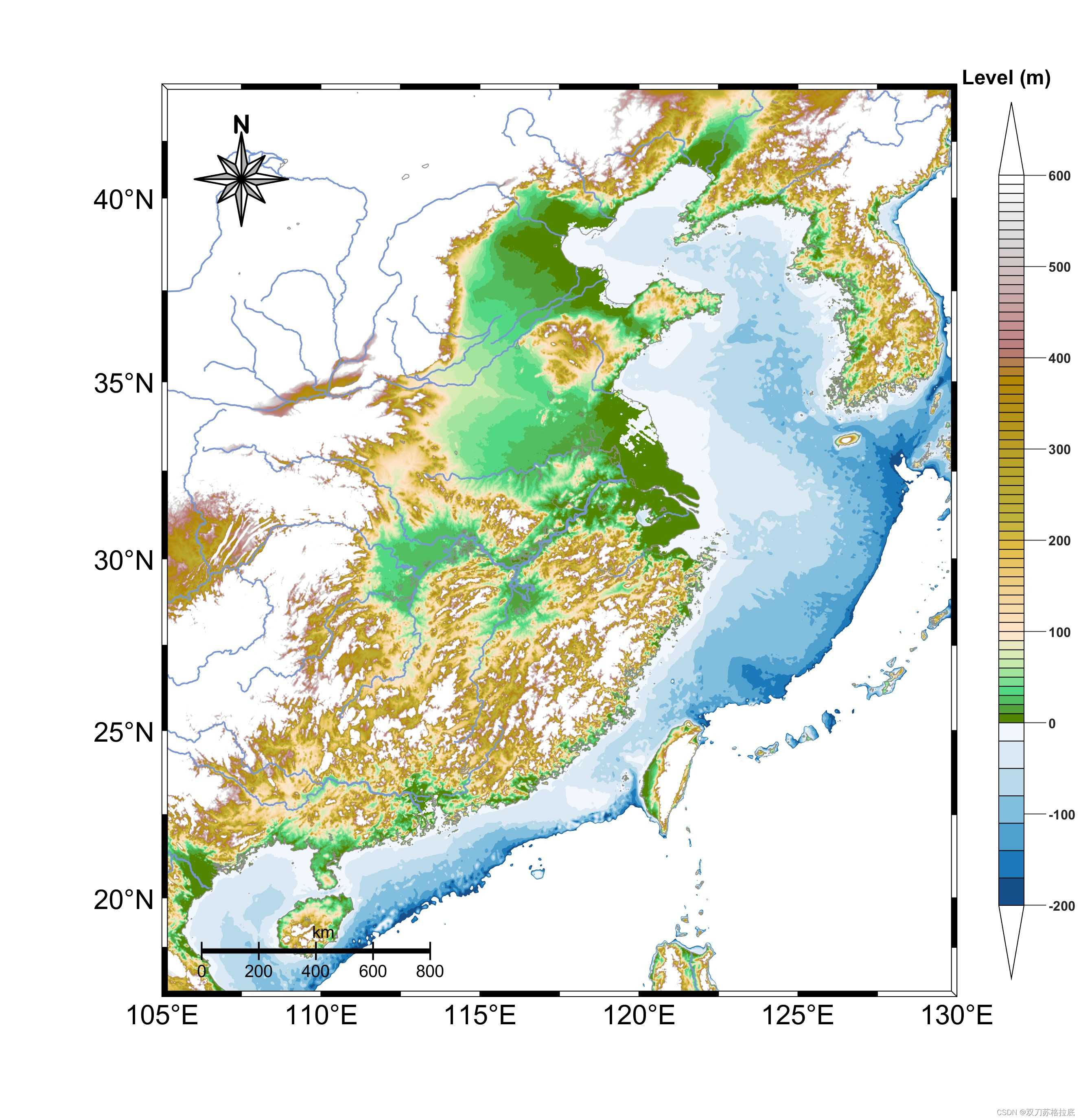 用matlab<span style='color:red;'>绘制</span>地形高程<span style='color:red;'>和</span>水深<span style='color:red;'>图</span>