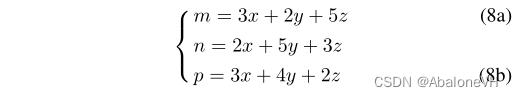 Simultaneous equations with row numbering