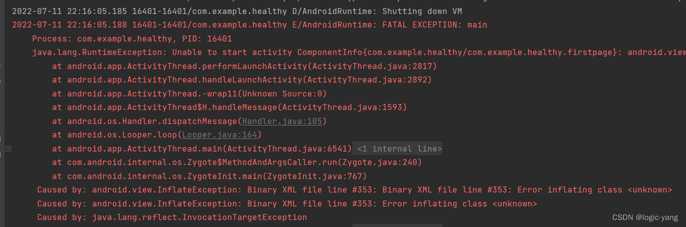 Android Java Lang Runtimeexception Unable To Start Activity Componentinfo Csdn