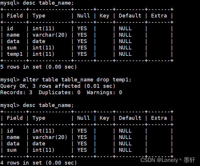 MySQL表操作