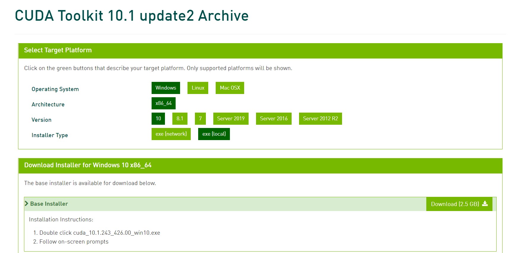CUDA Toolkit 10.1 update2