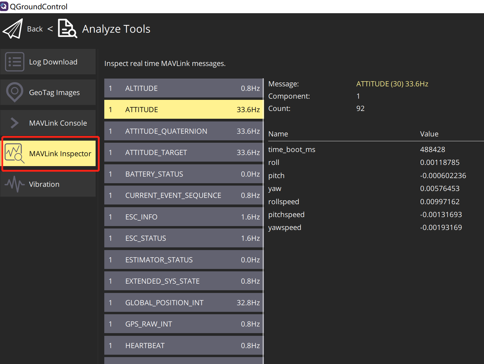 MAVLink Inspector